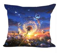 Fundas Cojines Juego de 2 Piezas, 45x45cm, Mariposa De Diente De LeóN, Cojines Decorativas de Terciopelo, Fundas de Cojines Cuadradas de Lino, para Cuatro Estaciones Decoración Hogar Sofá ZY7X-591