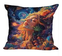 Fundas Cojines Juego de 2 Piezas, 45x45cm, Mujer FantáStica, Cojines Decorativas de Terciopelo, Fundas de Cojines Cuadradas de Lino, para Cuatro Estaciones Decoración Hogar Sofá Dormitorio ZY7X-604