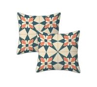 Fundas Cojines Mandala Funda Cojin 40x40 cm Cuadrado Funda de Almohada Rejilla Patchwork Impresión de Doble Cara, Impermeable Lino Almofadas 2 Piezas, Sofa Jardín Balcón Patio Decoración Hogar Z-815