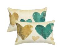 Fundas Cojines Plano, Fundas de Almohada 70x90 cm Juego de 2, Rectangular Decorativos Cojines Sofa in Lino, Amar Cojin Exterior Impermeable para Exterior Balcón Terraza Patio Jardín, Regalo -3148