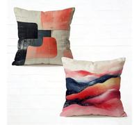 Fundas Cojíns 45x45cm Juego de 2 Color Cojines para Sofa Abstracto Funda de Almohada Suave Velours Cojines Exterior Impermeable con Cremallera Invisible para Estar Jardin Decorativos Regalo 2-777Y36