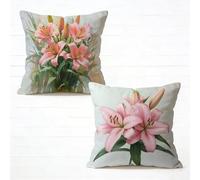 Fundas Cojíns 45x45cm Juego de 2 White Cojines para Sofa Flor Funda de Almohada Suave Velours Cojines Exterior Impermeable con Cremallera Invisible para Estar Jardin Retro Decorativos Regalo B-649439