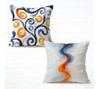 Fundas Cojíns 55x55cm Juego de 2 White Cojines para Sofa Abstracto Funda de Almohada Suave Velours Cojines Exterior Impermeable con Cremallera Invisible para Estar Jardin Decorativos Regalo 3-297LCY