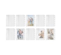 Fundas con cremallera para cuaderno M5, 10 soportes transparentes para archivos, bolsas de PVC duraderas para calcomanías, recibos, notas, boletos, sobres reutilizables e impermeables | Suministros de