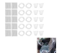 Fundas Cubre Protector para Asiento de Coche, Fundas de Volante, Fundas de Asiento de Coche, Fundas Palanca de Cambio, Transparente Universal Funda de Coche, Funda de Asiento de Coche de Plástico,10PC