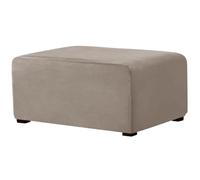 Fundas de Almacenamiento Plegables y elásticas rectangulares de Terciopelo de 4 tamaños for reposapiés otomano Lavables y extraíbles para Proteger los reposapiés(Light Brown,L)