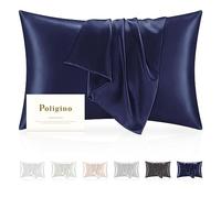 Fundas de Almohada 100% Seda, 22 Momme, Propiedades Antibacterianas, Baja Alergénicidad, la Funda de Almohada de Seda Protege Tu Cabello y Tu Piel, 1 PC 50x70cm,Azúl