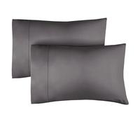 Fundas de Almohada 40x80 cm 100% algodón - Abierta por un Extremo, sin Cierre Tipo sobre - Algodón Suave 400 Hilos - Frescas y Transpirables - Certificadas Oeko-Tex - Juego de 2, Color Gris Oscuro