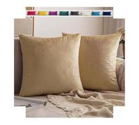 Fundas de Almohada 75x50 con Cremallera Funda de Cojín 50x70 Funda Cojín Rectangular 30x50 Juego de 2 Cushion Covers 40x60 Fundas Almohadas pack 2 Algodon Poliéster para Cama Sofá(Beige Camel,50x70 cm