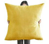 Fundas De Almohada 80x80,50x50 Fundas De Cojín de 60x60 Cuadrado Fundas Cojines 70x70 Para Cama - Protector De Almohada,Con Cremallera Transpirable Suave Lavable ( Color : Lemon , Size : 60x60cm 1pc )