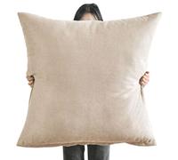 Fundas De Almohada 80x80,50x50 Fundas De Cojín de 60x60 Cuadrado Fundas Cojines 70x70 Para Cama - Protector De Almohada,Con Cremallera Transpirable Suave Lavable ( Color : Beige , Size : 80x80cm 1pc )