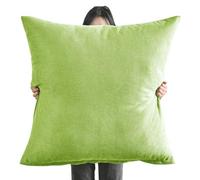 Fundas De Almohada 80x80,50x50 Fundas De Cojín de 60x60 Cuadrado Fundas Cojines 70x70 Para Cama - Protector De Almohada,Con Cremallera Transpirable Suave Lavable ( Color : Green , Size : 80x80cm 1pc )