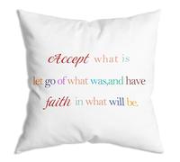 Fundas De Almohada Acepta Lo Que Es Déjalo IR Cita Inspiradora Cintura Lumbar Palabra Pillowcase Extra Suave Cushion Covers Durable Funda De Almohada para Sillón Dormitorio 45X45 Cm