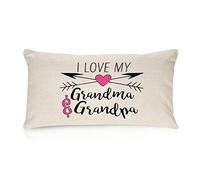 Fundas De Almohada Amo A Mi Abuela Y A Mi Abuelo Corazón Flecha Funda De Cojín Transpirable Confeccionada Funda De Almohada Suave Cushion Covers para Hogar Coches Dormitorio M