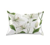 Fundas de almohada blancas de dibujos animados de lirio a granel, fundas de almohada para cabello, tamaño King, con cierre de sobre, para oficina, 50.8 x 101.6 cm