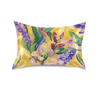 Fundas de almohada con diseño de flores de otoño, color amarillo lavanda, funda de almohada corporal para mujer, tamaño Queen con cierre de sobre, para cama, 20 x 30 pulgadas