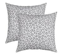 Fundas de almohada con estampado de leopardo de 18 x 18 pulgadas, juego de 2 fundas de cojín suaves de guepardo para sofá, safari, animales salvajes, gris, blanco, fundas de almohada decorativas para