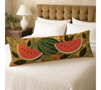 Fundas de almohada corporal de sandía, funda de almohada lumbar decorativa de terciopelo suave con cremallera, funda de almohada lumbar de 20 x 54 pulgadas de largo para cama, sofá, cabecero de 20 x