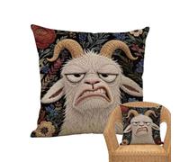 Fundas de almohada de 45 x 45 cm, estampado animal, decoración de cojín | Fundas de almohada de cabra para sofá, hogar, sala de estar, vacaciones, casa rural, interior, dormitorio