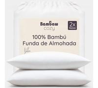 Fundas de Almohada de Bambú | Blanco - 80x80 cm | Tacto Suave y Fino | 2 x Funda Almohada | Fundas Almohada Antiácaros | Tejido Transpirable | Pillow Case | Fundas de Cojín | Bambaw