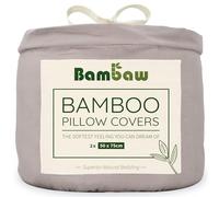 Fundas de Almohada de Bambú | Gris - 50x75 cm | Tacto Suave y Fino | 2 x Funda Almohada | Fundas Almohada Antiácaros | Tejido Transpirable | Pillow Case | Fundas de Cojín | Bambaw