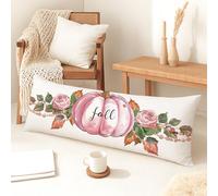 Fundas de almohada de cuerpo de calabaza, funda de almohada lumbar de terciopelo suave vintage con cremallera, funda de almohada de cuerpo largo decorativo para cama, sofá y cabecera, 20 x 54 pulgadas