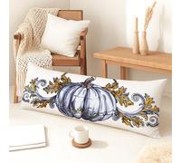 Fundas de almohada de cuerpo de calabaza, funda de almohada lumbar de terciopelo suave vintage con cremallera, funda de almohada de cuerpo largo decorativo para cama, sofá, cabecera, 20 x 54 pulgadas