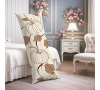 Fundas de almohada de cuerpo de calabaza, funda de almohada lumbar de terciopelo suave vintage floral con cremallera, funda de almohada de cuerpo largo decorativo para cama, sofá y cabecera, 20 x 54
