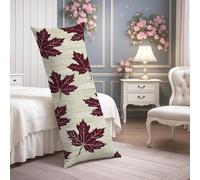 Fundas de almohada de cuerpo de hojas de arce, funda de almohada lumbar de terciopelo suave con cremallera, funda de almohada de cuerpo largo decorativo para cama, sofá, cabecera, 20 x 54 pulgadas