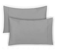 Fundas de almohada de microfibra - 2 paquetes de 50 x 75 C M, sedosas, antiestáticas, resistentes al polvo y ácaros (platino)