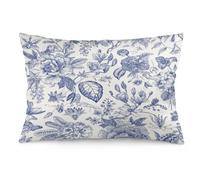 Fundas de almohada decorativas de flores azules y blancas y azules y blancas con flores de chinoiserie floral vintage de 12 x 20 pulgadas, funda de cojín para sofá, decoración del hogar, sala de