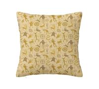 Fundas de almohada decorativas Kokopelli con cremallera oculta, diseño de animales de la cueva de los pastores, funda de almohada antiencogimiento para sofá, dormitorio, coche, sala de estar, color ca