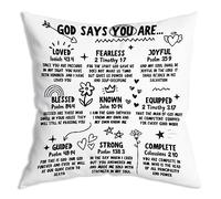 Fundas De Almohada Dios Dice Que Eres Amado, Valiente, Alegre, Bendecido Y Fuerte. Doodle De Jesús Pillowcase Suave Funda De Almohada Extra Suave Funda De Cojín para Camping Coches 45X45 Cm