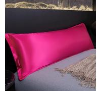 Fundas de almohada dobles impermeables de tacto sedoso, color liso, 1,2 m, 1,5 m, 1,8 m, funda de almohada de apoyo largo para maternidad, parejas, familias, lavables a máquina (rojo rosa, 48 x 120 cm