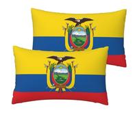 Fundas de almohada elegantes y únicas de la bandera de Ecuador, con impresión de doble cara de ancho completo, perfectas para decoración del hogar y regalos, 12 x 20 pulgadas