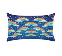 Fundas De Almohada Nubes Arcoíris Gota De Lluvia Funda De Almohada Transpirable Confeccionada Funda De Cojín Suave Fundas Cojines para Dormitorio Coches Sillón L