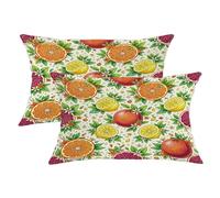 Fundas de almohada para exteriores, color naranja, limón tropical, granada, verano, naranja, lavable a máquina, fundas de almohada para sofá, banco exterior, porche, muebles de jardín, 20 x 12