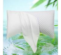 Fundas de almohada refrescantes para dormir de lado, rayón curvado derivado de bambú, funda de almohada transpirable, fresca, sedosa, suave, para personas que duermen con calor, cabello y piel, tamaño