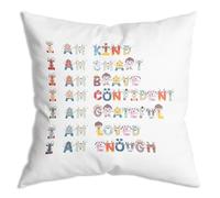 Fundas De Almohada Soy Amable, Inteligente, Valiente Y Confiado. Pillowcase Regalo Funda De Cojín Transpirable Confeccionada Funda De Almohada para Dormitorio Camping 45X45 Cm