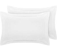 Fundas de Almohada tamaño King - 100% Puro satén de algodón Egipcio súper Suave Calidad de Hotel 800 Hilos 2 King Oxford Fundas de Almohada - Blanco