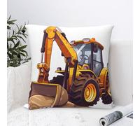 Fundas De Almohada Tractor Retroexcavadora Pillowcase Suave Fundas Cojines Extra Suave Funda De Cojín para Camping Dormitorio 45X45 Cm