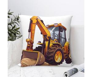 Fundas De Almohada Tractor Retroexcavadora Pillowcase Suave Fundas Cojines Extra Suave Funda De Cojín para Camping Dormitorio 45X45 Cm