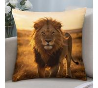 Fundas de almohada ultra suaves para cojines de casa de campo | Funda de almohada decorativa moderna con diseño de león en el viento, para sofá, sala de estar, sofá, cama, 18 x 18 pulgadas