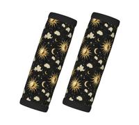 Fundas de asa de equipaje con estampado de sol de cielo negro y dorado para maleta, fundas suaves para asa de equipaje de viaje, identificadores para maletas