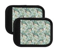 Fundas de asa suave para maletas, diseño de tortugas marinas, color verde, 5.9 x 4.3 pulgadas, Sea Turtles Seaweed Green 1, Set of 4