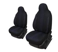 Fundas de asiento a medida, juego de asientos piloto para conductor y copiloto, compatible con autocaravana FIAT Ducato, Pössl, Knaus, Adria, Carthago, Pilote Laika WPL406, costuras negro/azul