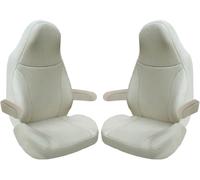 Fundas de Asiento a Medida para Asiento de piloto y Pasajero, Juego Compatible con Caravana FIAT Ducato 829, Beige