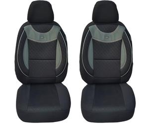 Fundas de Asiento a Medida para Asientos de Coche compatibles con Audi A8 4H 2010-2017, para Conductor y copiloto, FB:G101 (Negro/Gris)