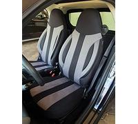 BREMER SITZBEZÜGE Fundas de Asiento a Medida para Asientos de Coche compatibles con Smart Fortwo 450 451, para Conductor y copiloto, Funda de Asiento FB:MD501 (Negro/Gris)