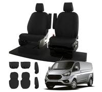 Fundas de Asiento Compatibles con Ford Transit Custom 2013-2022 (2 Plazas), Juego de 6 Protección Impermeable para Asiento Delantero Ajuste Negro